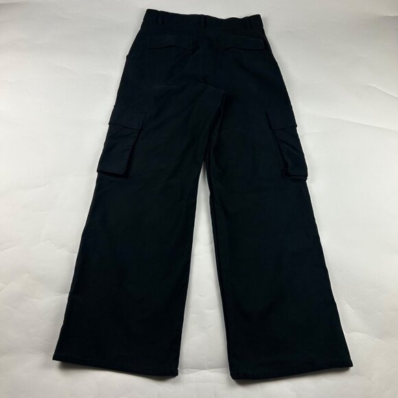 TNA Black Canvas High Rise Wide Leg Cargo Pant 8 - Picture 7 of 8